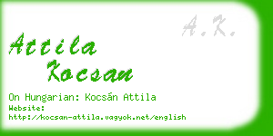 attila kocsan business card